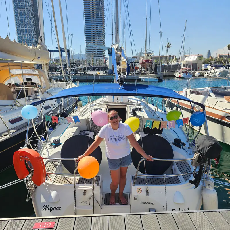 Golden sunset over the Mediterranean seen from a private sailing yacht near Dragonera Island